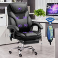 Massage Office Chair, Reclining Office Chair with Footrest, Ergonomic Office Chair with Lumbar Support, High Back Executive Office Chair, Height and Armrest Adjustable, 300lb Capacity