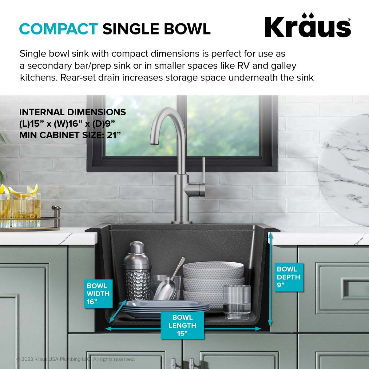 KRAUS Bellucci 18 Granite Composite Workstation Drop-In Top Mount Single Bowl Kitchen Bar Sink in White with Accessories