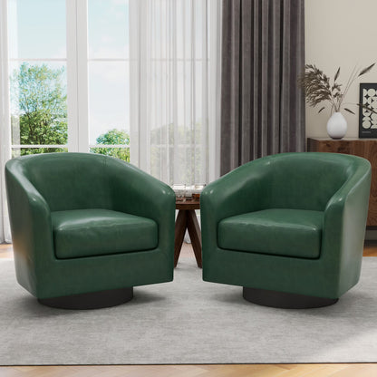 UIXE Swivel Accent Chair, Upholstered Fabric Barrel Chair for Living Room, Small Single Sofa Bedroom Reading Seat, Light Gray