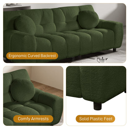 Rophefx 2-Seat Corduroy Deep Seat Cloud Sofa Couch for Living Room, Bedroom