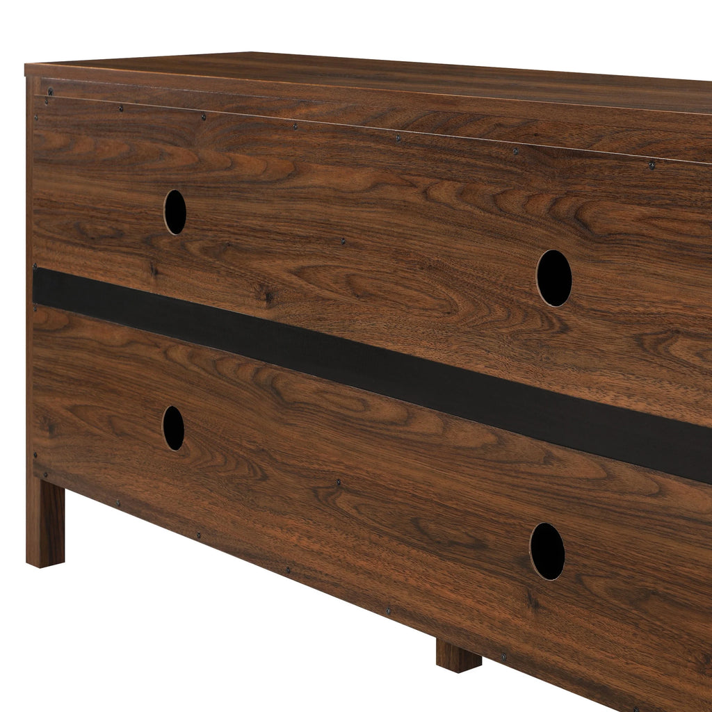 Mainstays 4-Door TV Console for TV��s up to 65��, Canyon Walnut Finish