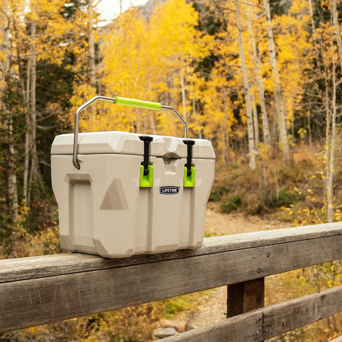 Lifetime 28 qt Bear-Resistant Camping Cooler, Premium High Performance, Ice Retention, Hard Cooler, 20 Can Capacity, Boulder Gray (91289)