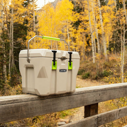 Lifetime 28 qt Bear-Resistant Camping Cooler, Premium High Performance, Ice Retention, Hard Cooler, 20 Can Capacity, Boulder Gray (91289)