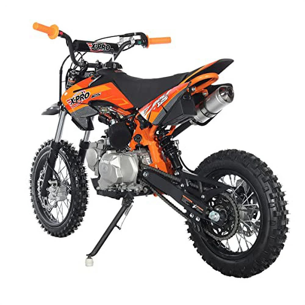 X-Pro Brand New Bolt 125cc Gas Pit Dirt Bike, Automatic Transmission E-Start 14"/12" Tires