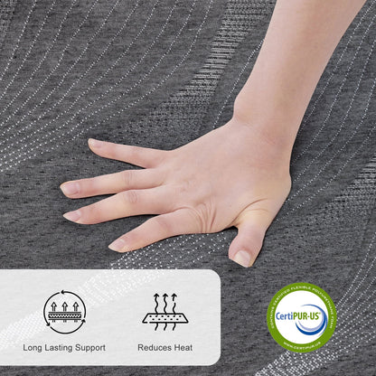 14 Inch Gel Memory Foam Mattress, Queen Size, Medium Firm Comfort, Fits Adjustable Beds