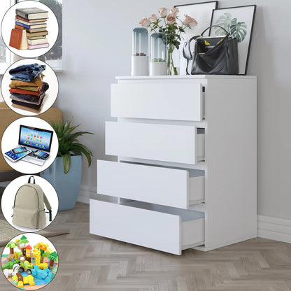 Homfa 5 Drawer White Dresser, Modern Storage Cabinet for Bedroom,Tall Chest of Drawers for Living Room