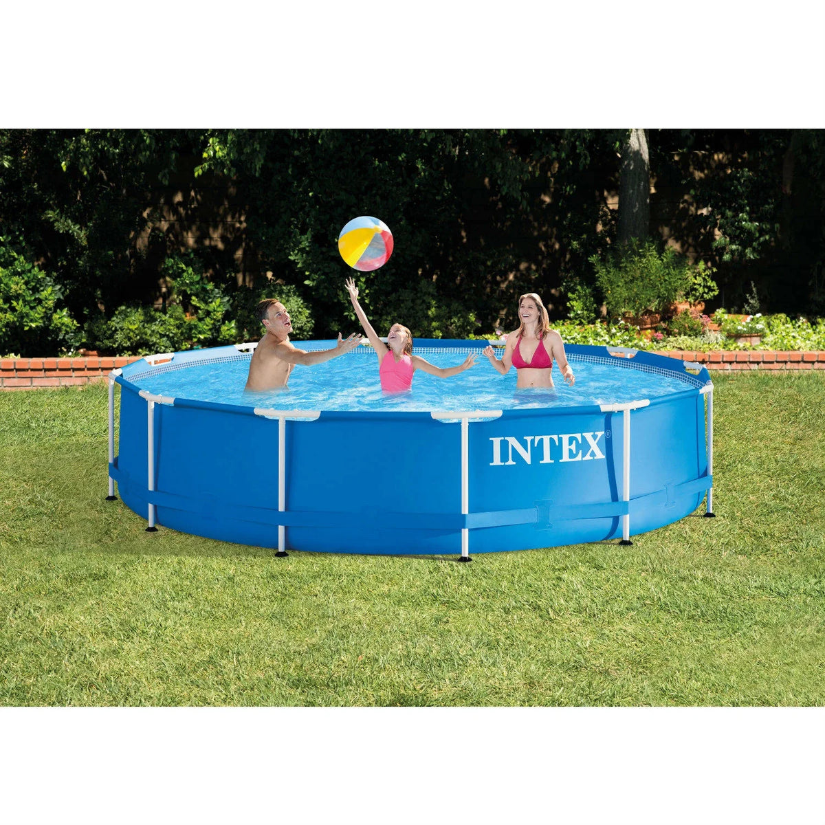 Intex 12' x 30'' Metal Frame Above Ground Swimming Pool with Filter Pump