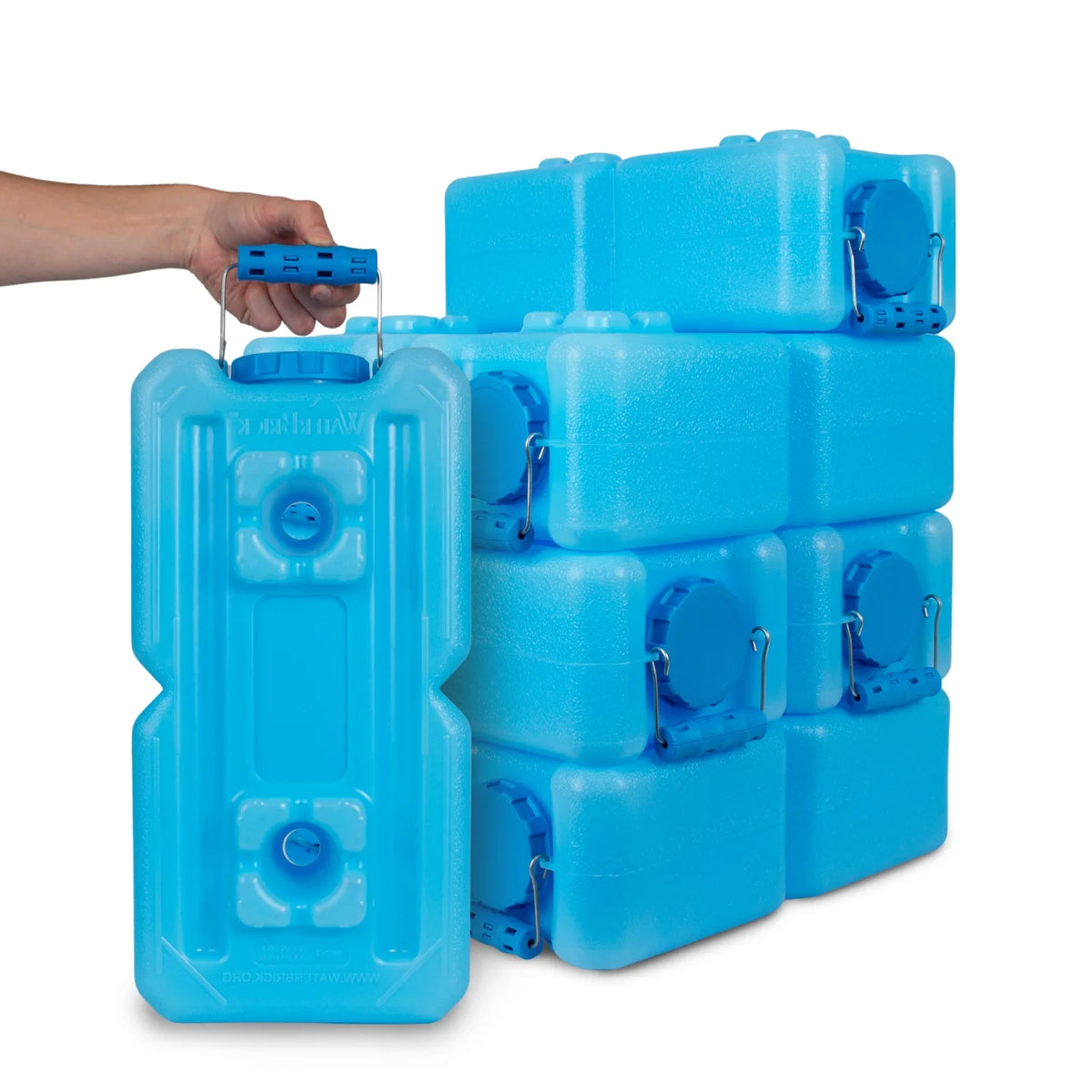 WaterBrick Stackable 3.5 Gallon Blue Water & Food Storage Container - 8 Pack