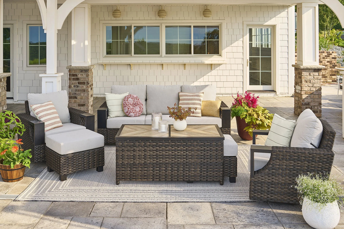 Better Homes & Gardens Rockport Ceramic Tile Outdoor Coffee Table, Brown