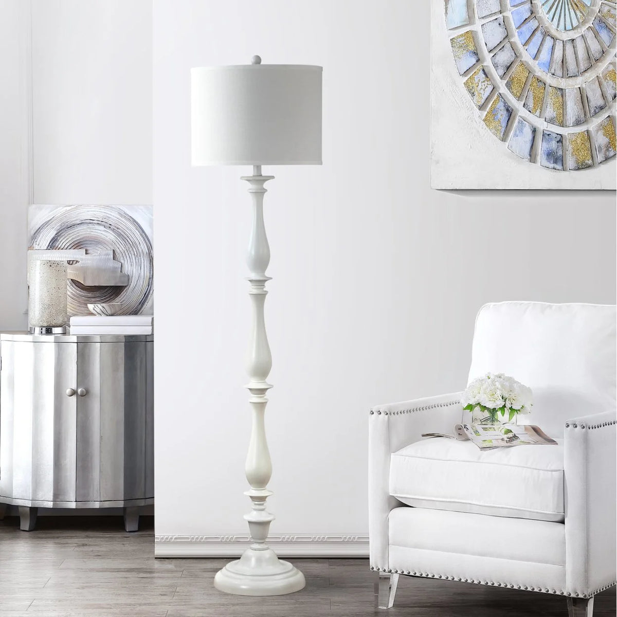SAFAVIEH Bessie 62 in. H Solid Classic Candlestick Floor Lamp