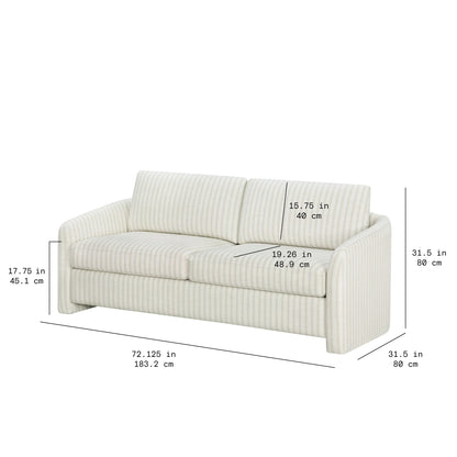 Beautiful Drew 72.2" Sofa by Drew Barrymore for Adults, Striped Linen