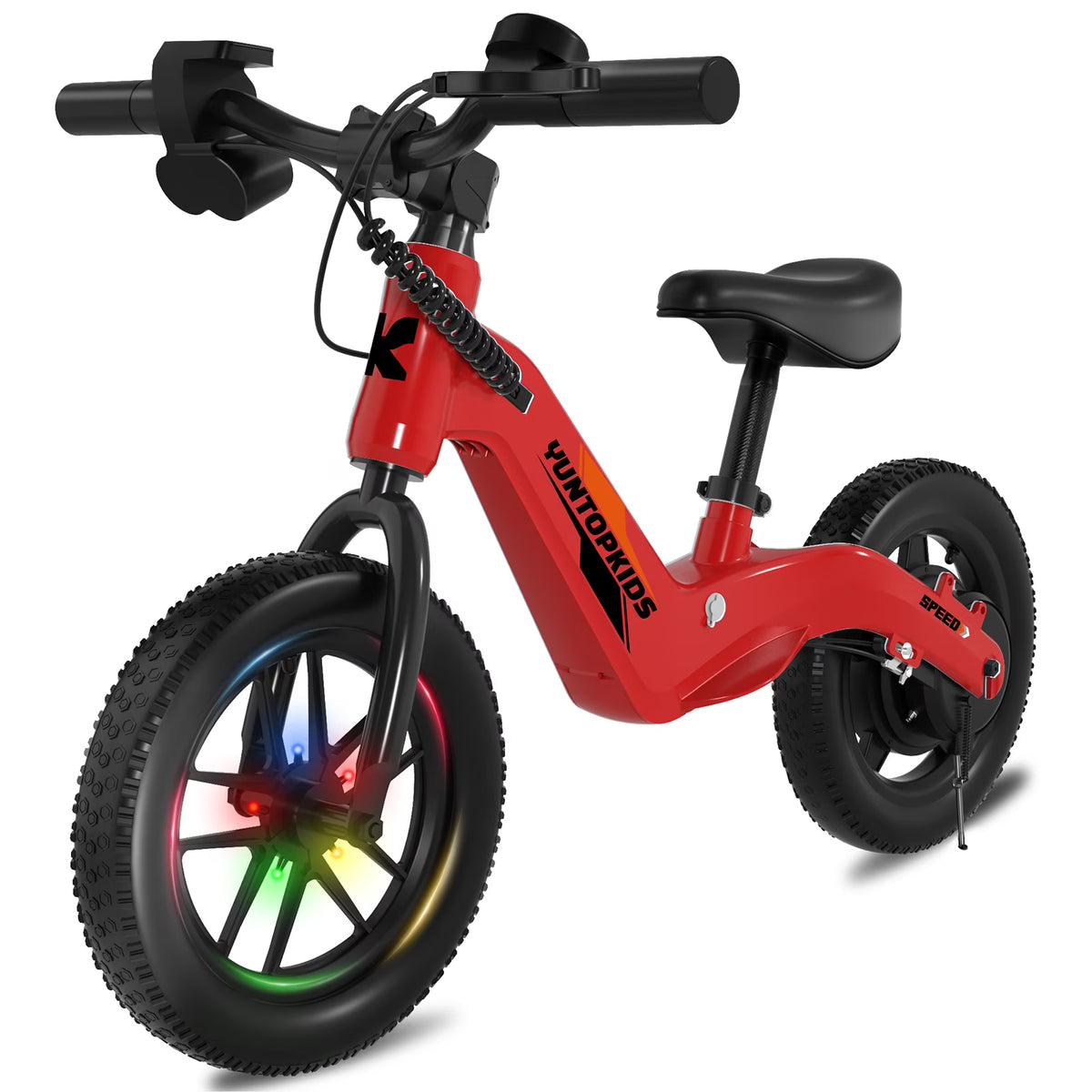 YunTopKids Electric Balance Bike for Kids, 150W Electric Bike for Kids with12 inch Pneumatic Tire, Adjustable Seat, Up to 5.6 Miles Electric Bike for Kids Ages 3-5,Black