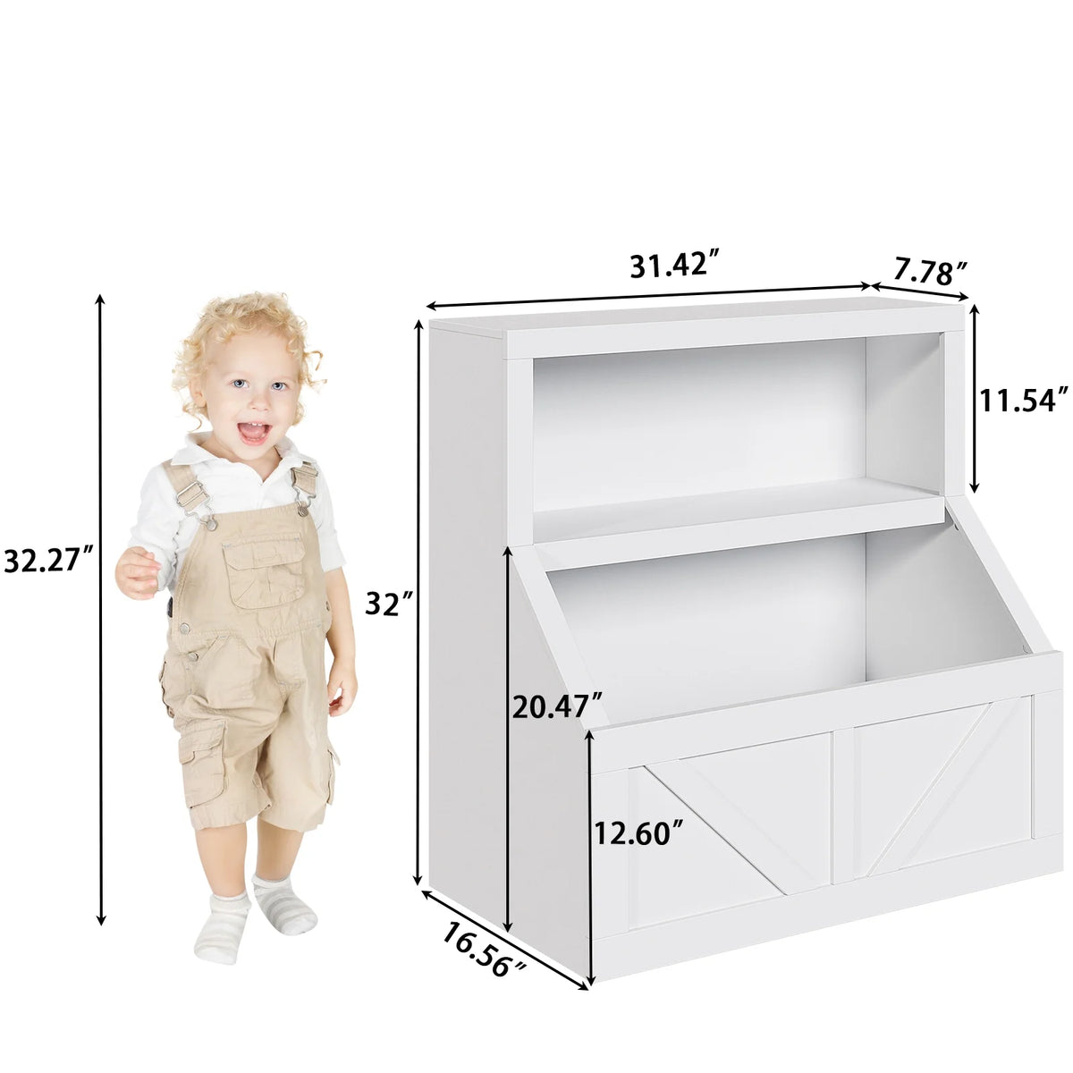 AOILE Kids Bookshelf and Toy Storage - Wooden Toddler Bookcase Cabinet with Large Cubbies for Playroom, Bedroom, Nursery, Classroom, School, Kindergarten, and Daycare
