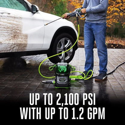 Ego Power+ 2100 Psi 1.2 Gpm Battery Powered Cold Water Pressure Washer With 4 Spray Nozzles Bare Tool