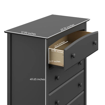Storkcraft Kenton 5 Drawer Nursery Dresser, Pebble Gray