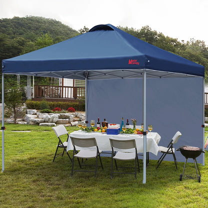 MASTERCANOPY 10' x 10' Easy Pop-up Canopy Tent Outdoor Shade Shelter with 1 Sidewall, White