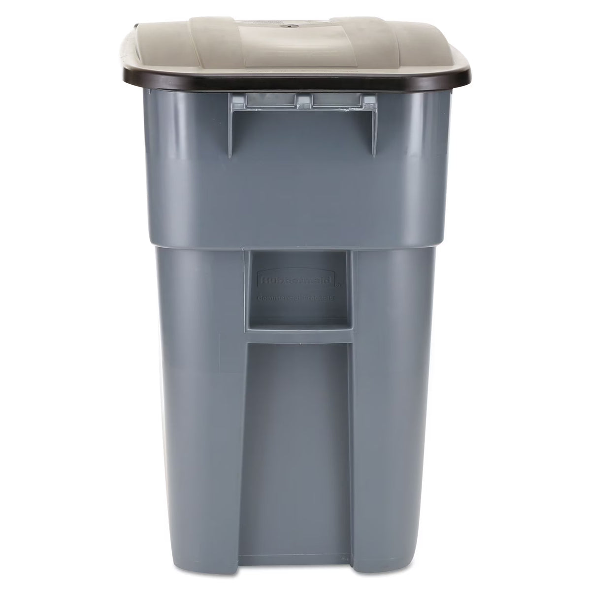 Rubbermaid Commercial Brute Rollout Container Square Plastic 50gal Gray 9W27GY