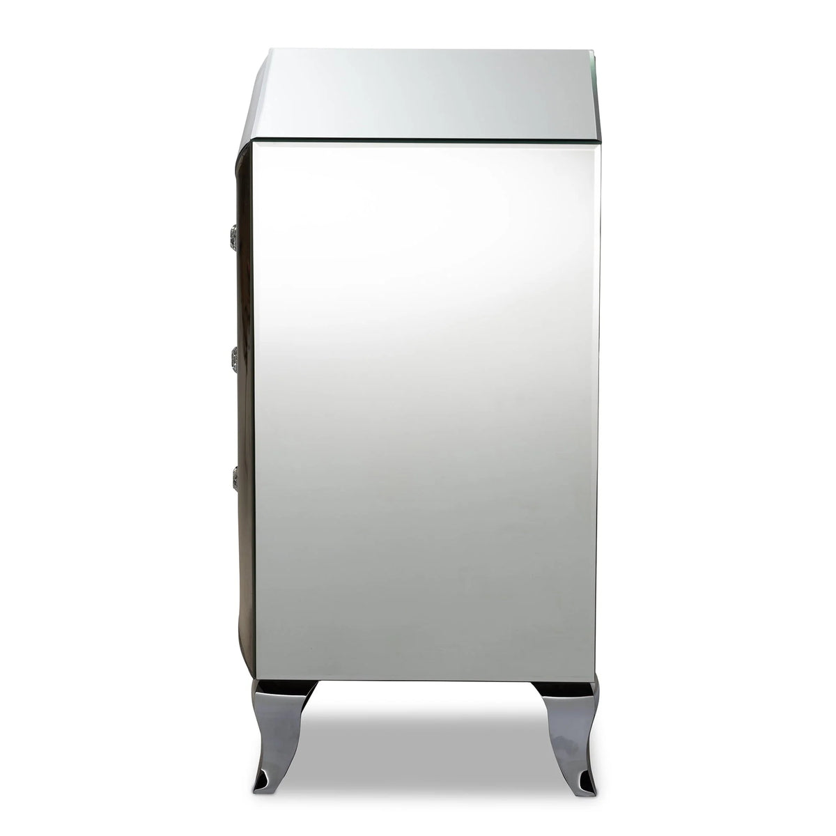 Baxton Studio Pauline Contemporary Glam and Luxe Mirrored 3-Drawer End Table