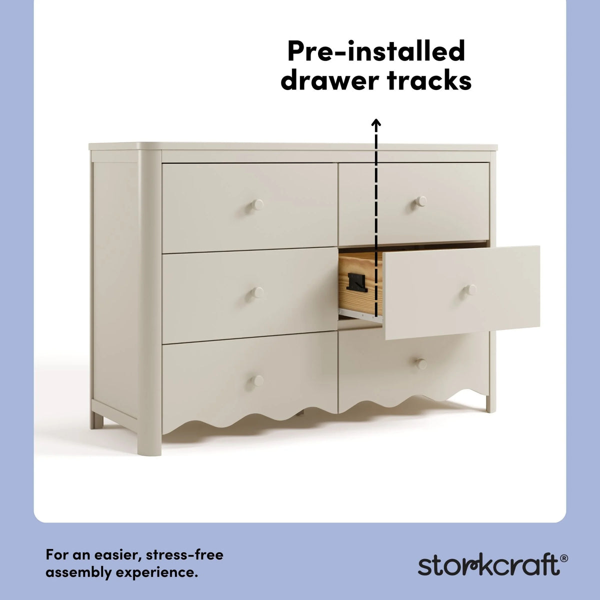Storkcraft Casablanca 6 Drawer Nursery Dresser, Sage