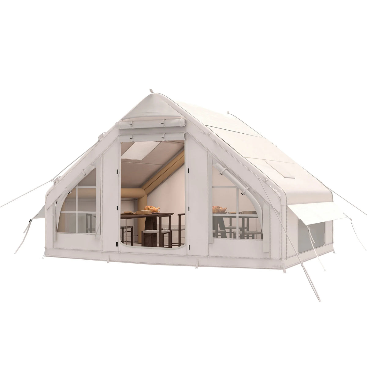 Dextrus Inflatable Camping Tent with Pump, Glamping Tents, Easy Setup 4 Season Waterproof Windproof Outdoor Blow Up Tent, Suitable for 2-6 people