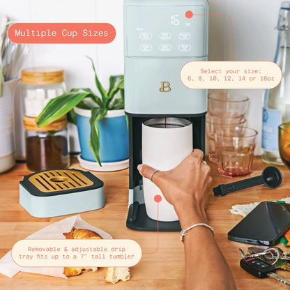 Beautiful Perfect Grind�?Programmable Single Serve Coffee Maker, White Icing by Drew Barrymore
