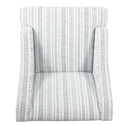 HomePop Classic Swoop Accent Chair - Blue and White Damask