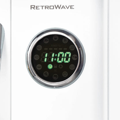 Nostalgia Retro Microwave for Countertop 0.9 cu ft Vintage Microwave, Ivory
