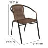 Emma + Oliver Indoor/Outdoor Stacking Rattan Restaurant Patio Chairs, Set of 2, Gray