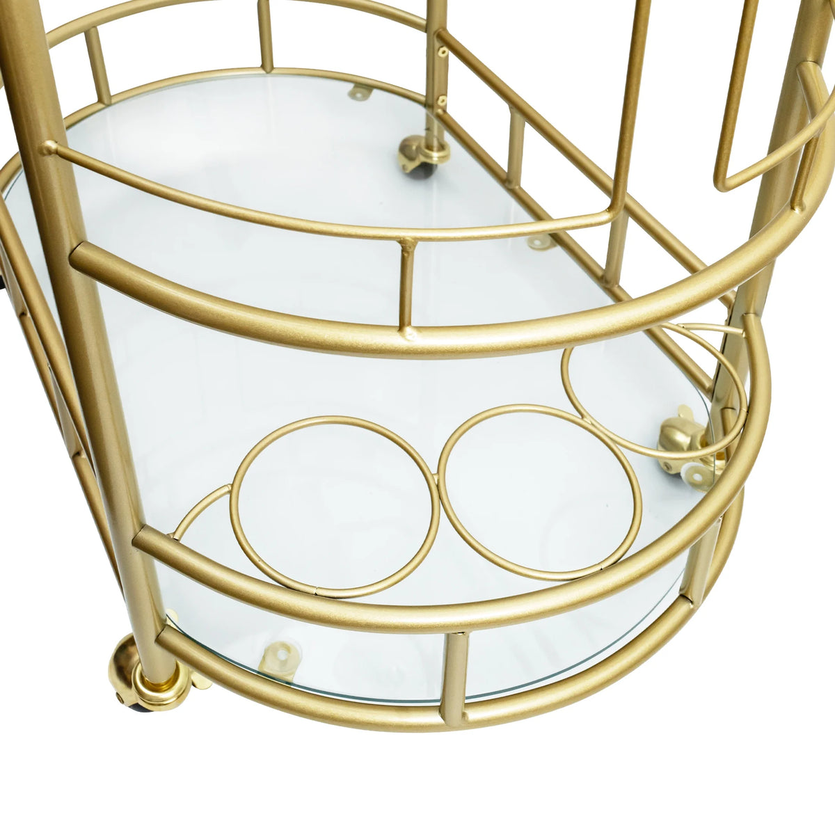 Better Homes & Gardens Fitzgerald Bar Cart with Matte Gold Metal Finish, 2-Tiers