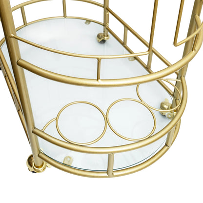 Better Homes & Gardens Fitzgerald Bar Cart with Matte Gold Metal Finish, 2-Tiers