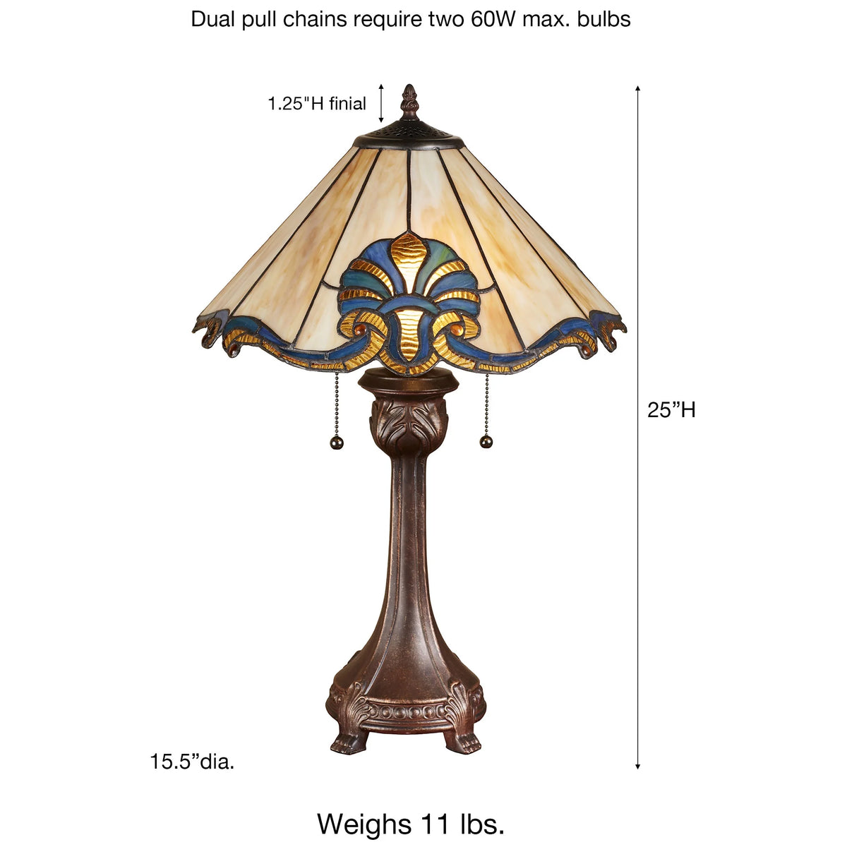 Blythe Hand-Cut Stained Glass Table Lamp Ruby