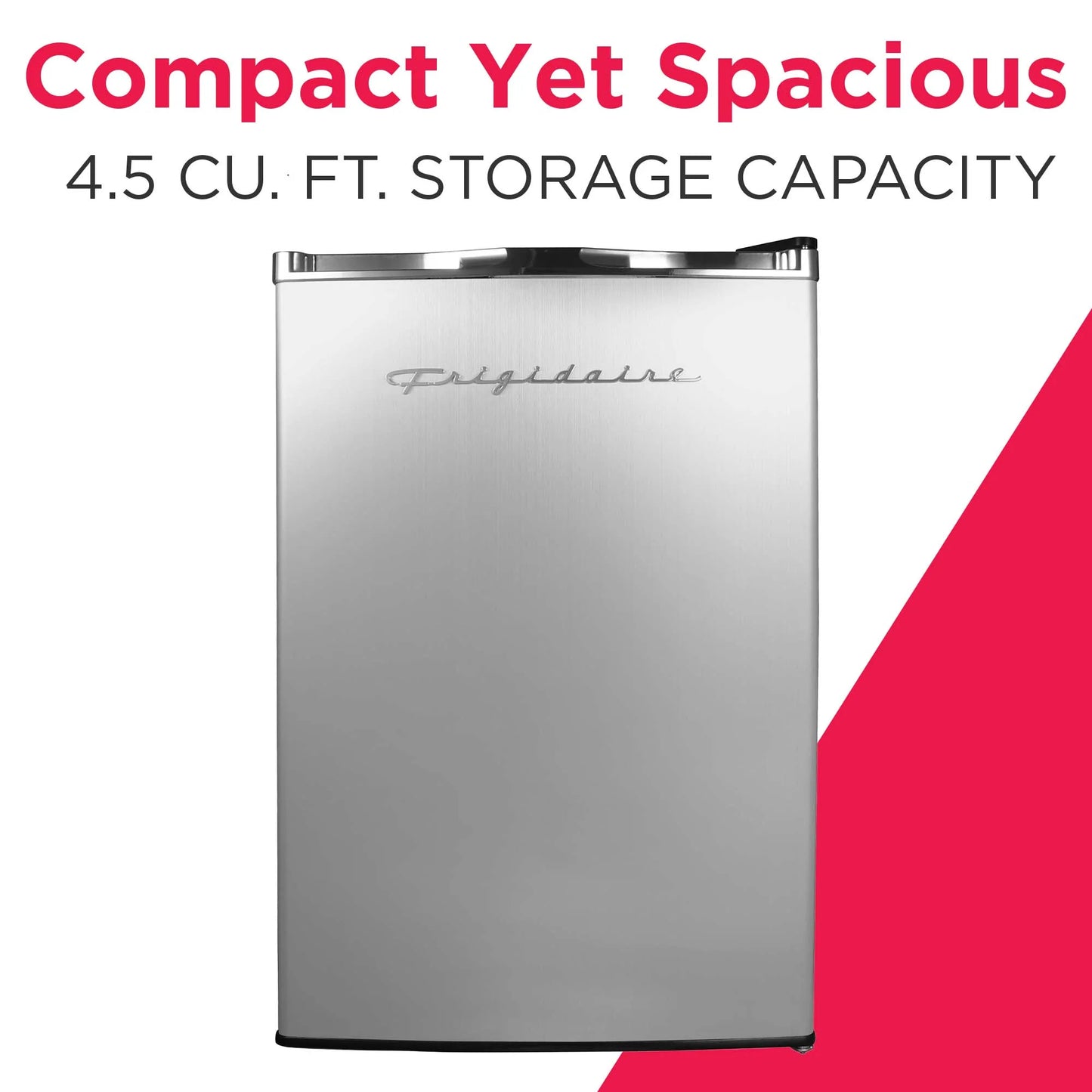 Frigidaire, 4.5 Cu. Ft. Compact Fridge with Chrome Trim - EFR492, Platinum