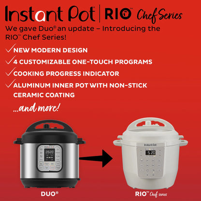 Instant Pot 6Qt RIO Chef Series 7-in-1 Multi-Cooker, Pressure Cooker, Slow Cook, & More, Black