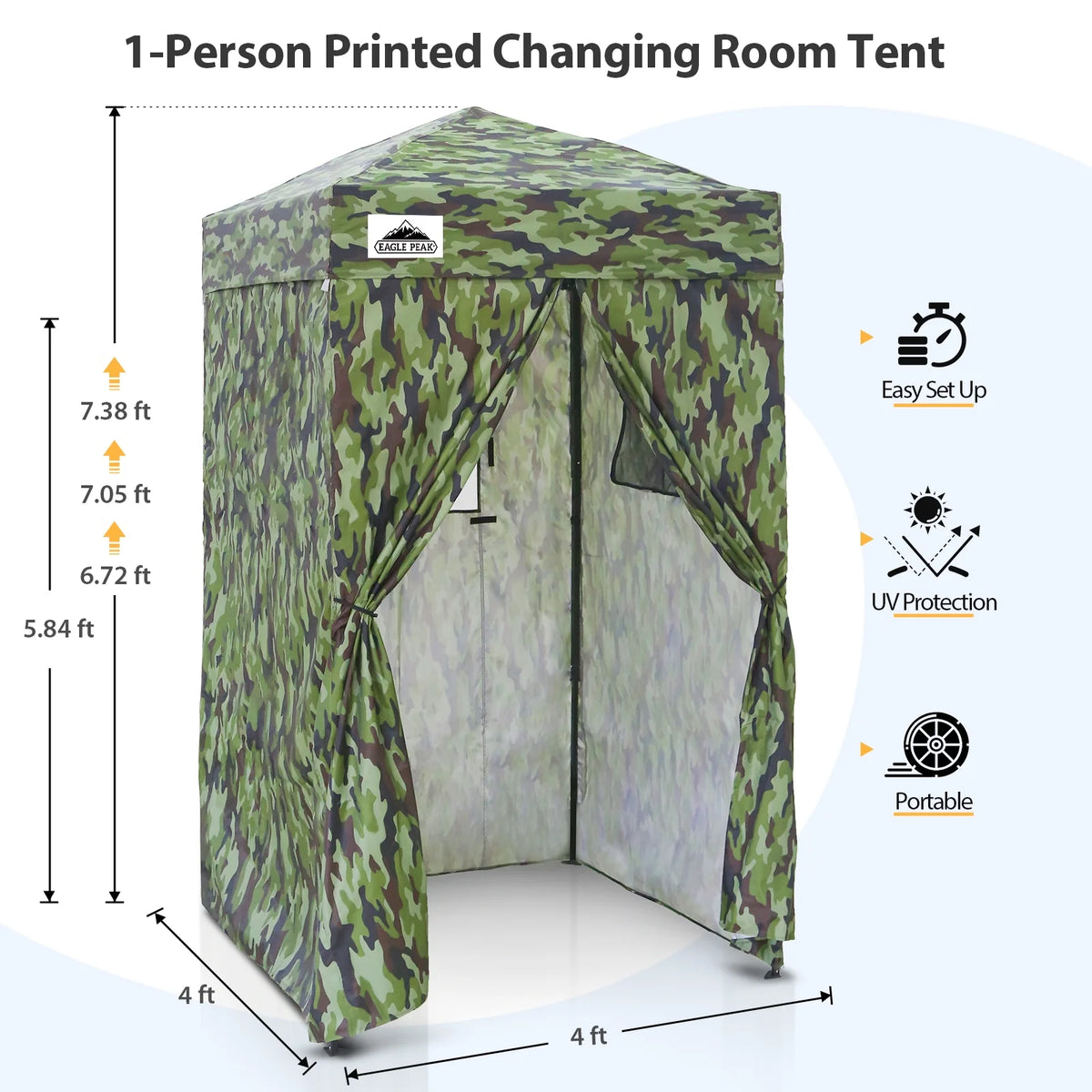EAGLE PEAK Flex Ultra Compact 4 ft x 4 ft Pop-up Changing Room Canopy, Portable Privacy Cabana