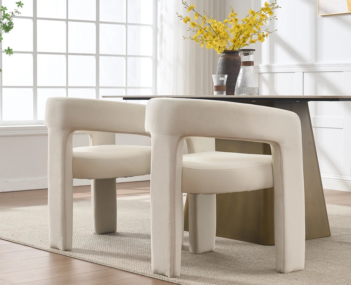Guyou Modern Sherpa Upholstered Dining Chair, Cute Barrel Side Armchair Kitchen Chair with Armrests and Back for Living Room Dining Room Bedroom, Green