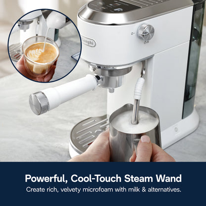 De’Longhi Dedica Duo Espresso Machine, Compact Size with Built in Frother for Latte Art, Brew Espresso, Cold Brew, Lattes & More, Stainless Steel