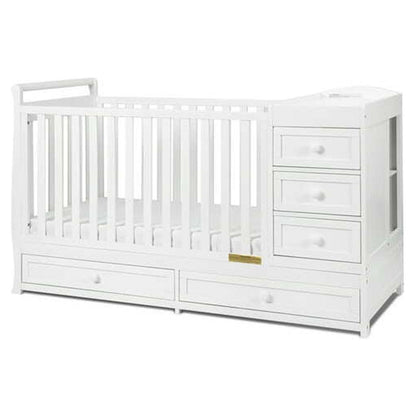 AFG Daphne 2 in 1 Convertible Crib and Changer White