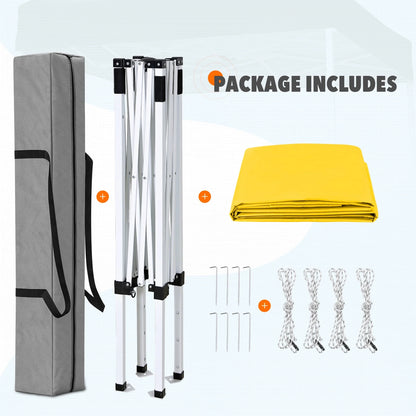 EAGLE PEAK 5x5 Pop Up Canopy Tent Instant Outdoor Canopy Easy Set-up Straight Leg Folding Shelter（Blue）