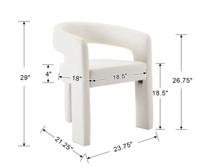 Guyou Modern Sherpa Upholstered Dining Chair, Cute Barrel Side Armchair Kitchen Chair with Armrests and Back for Living Room Dining Room Bedroom, Green