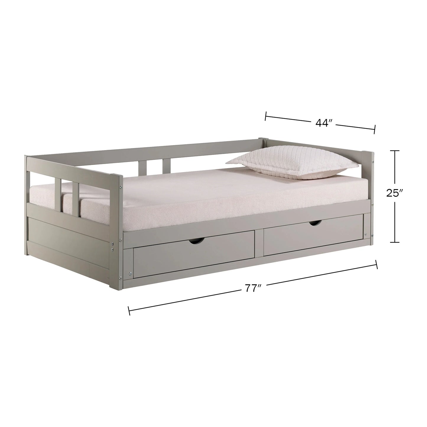 Melody Twin to King Extendable Day Bed with Storage White