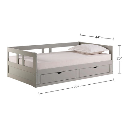 Melody Twin to King Extendable Day Bed with Storage White