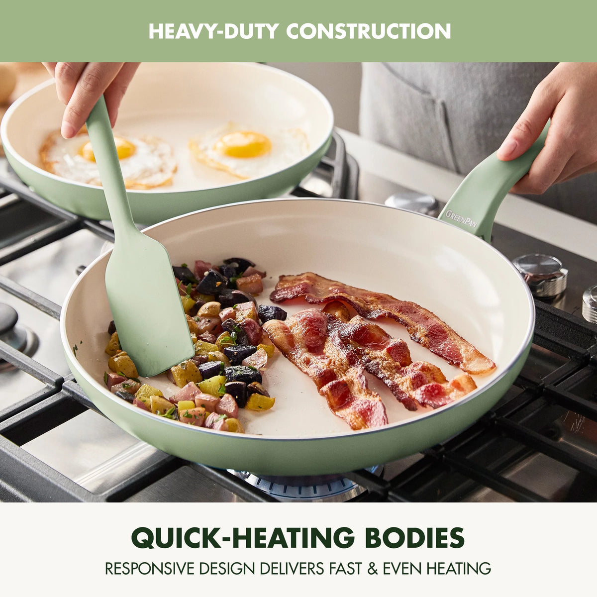 GreenPan Essence 17-Piece Ceramic Nonstick Cookware �C Toxin-Free, Dishwasher & Oven Safe, Green