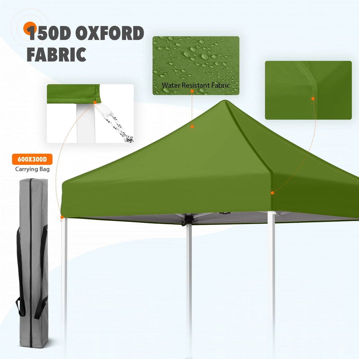 EAGLE PEAK 5x5 Pop Up Canopy Tent Instant Outdoor Canopy Easy Set-up Straight Leg Folding Shelter（Blue）