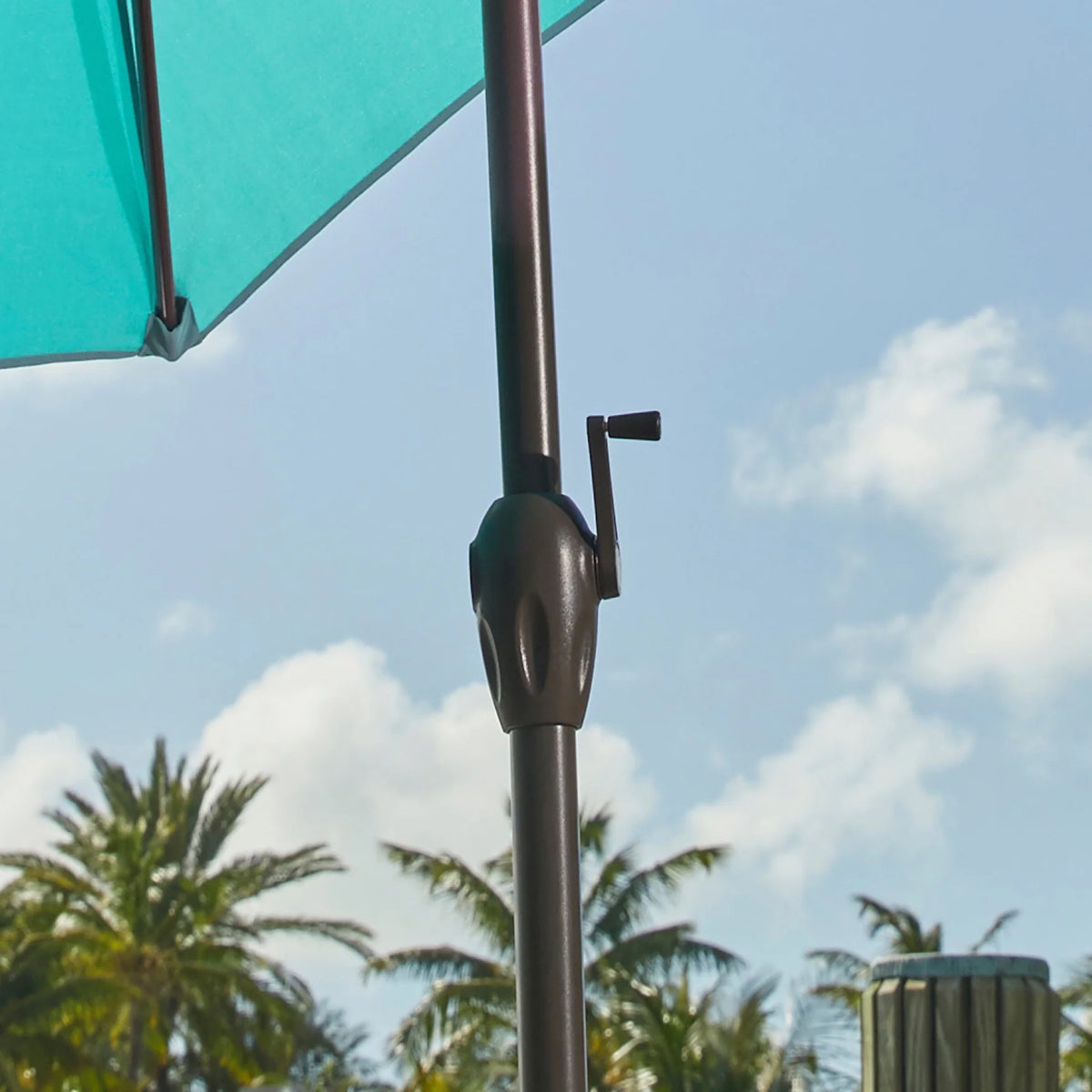 BrylaneHome Outdoor Tilt-And-Crank Umbrella With 8 Sturdy Steel Ribs Heavy Duty Fade-Resistant Tilting Shade Patio Garden Backyard Décor Pool Home