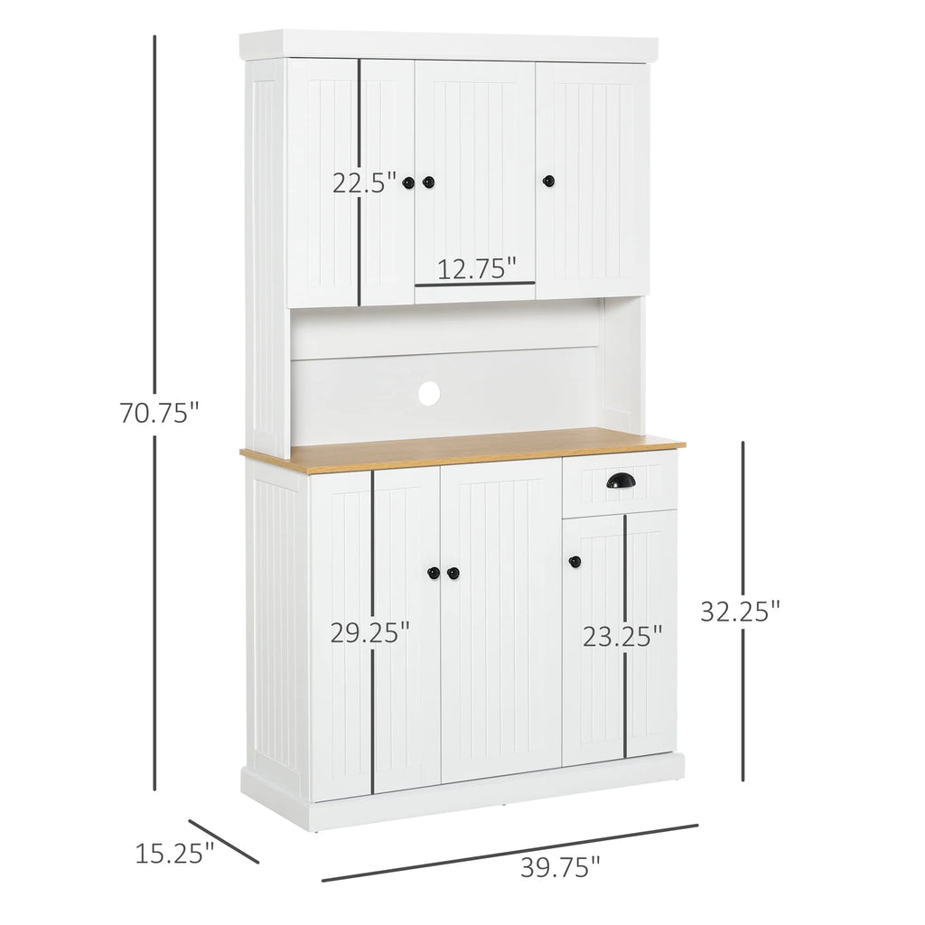HomCom 71" Kitchen Pantry Storage Cabinet Microwave Oven Stand with Storage