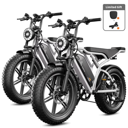 Electric Bike for Adults, 750W Peak 1500W Motor, 20"x4" Fat Tire E Bicycle, Hydraulic Disc Brakes, E Mountain Bike, 48V/15AH UL2849, App Control