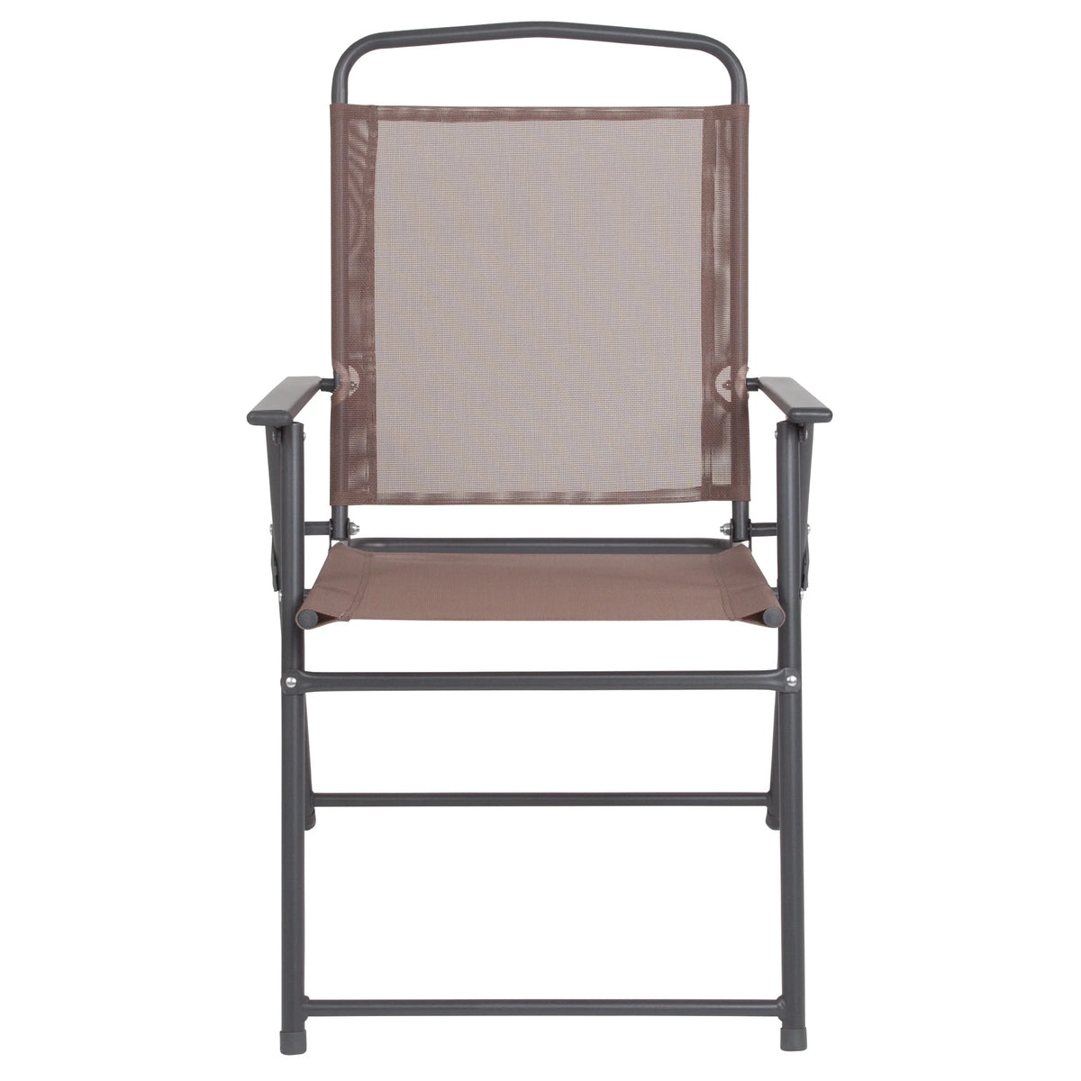 Flash Furniture Nantucket 6 Piece Black Patio Garden Set with Umbrella Table and Set of 4 Folding Chairs