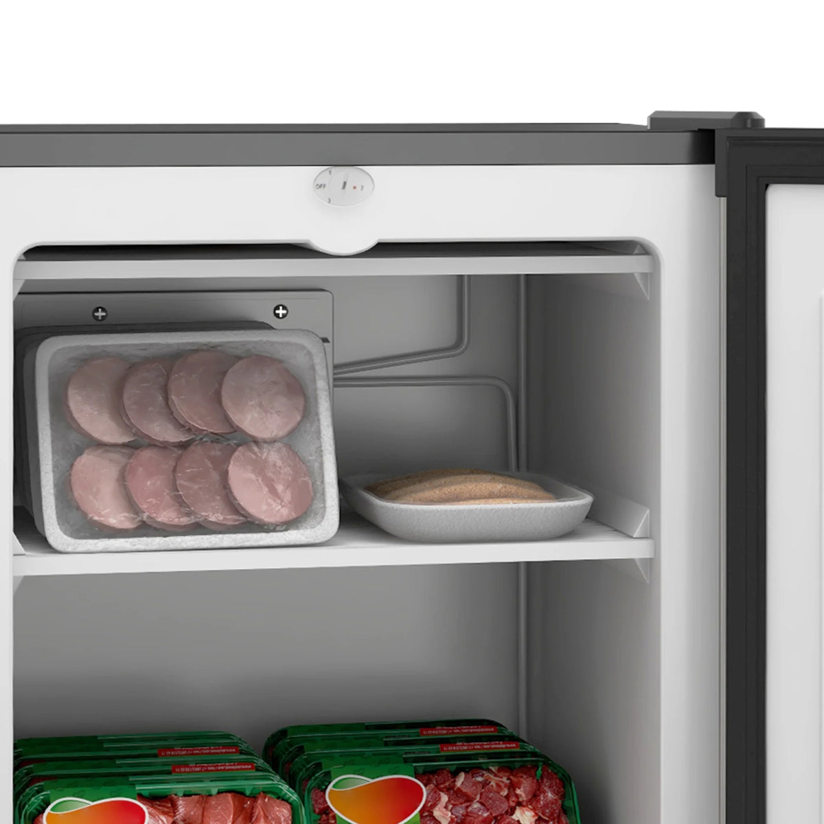 HOMCOM 3 Cu Ft Mini Freezer, Reversible Door, Under Counter Freezer, Black