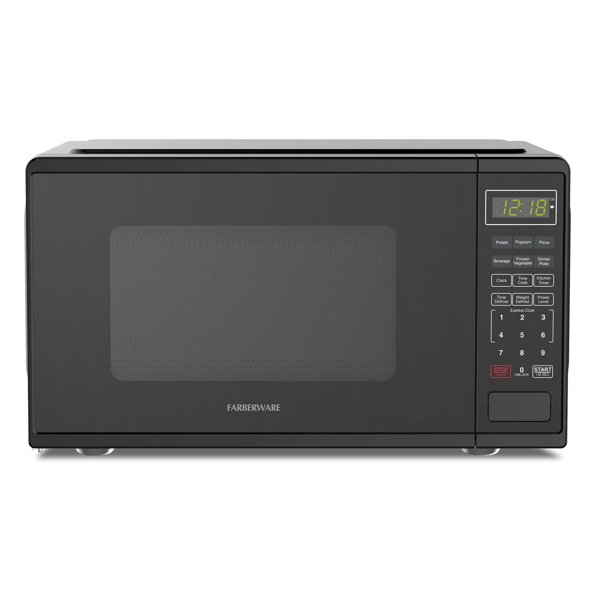 Farberware Countertop Microwave Ov 1100 Watts, 2.2 cu ft - Smart Sensor With LED Lighting and Child Lock - Perfect for Apartments and Dorms - Easy Clean Black Interior, Stainless Steel