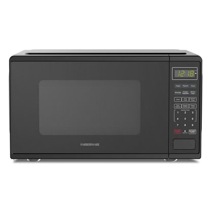 Farberware Countertop Microwave Ov 1100 Watts, 2.2 cu ft - Smart Sensor With LED Lighting and Child Lock - Perfect for Apartments and Dorms - Easy Clean Black Interior, Stainless Steel
